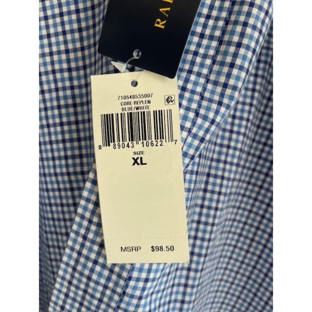 Polo Ralph Lauren Men Shirt XL Blue White Gingham Plaid NWT $98 - Picture 3 of 4